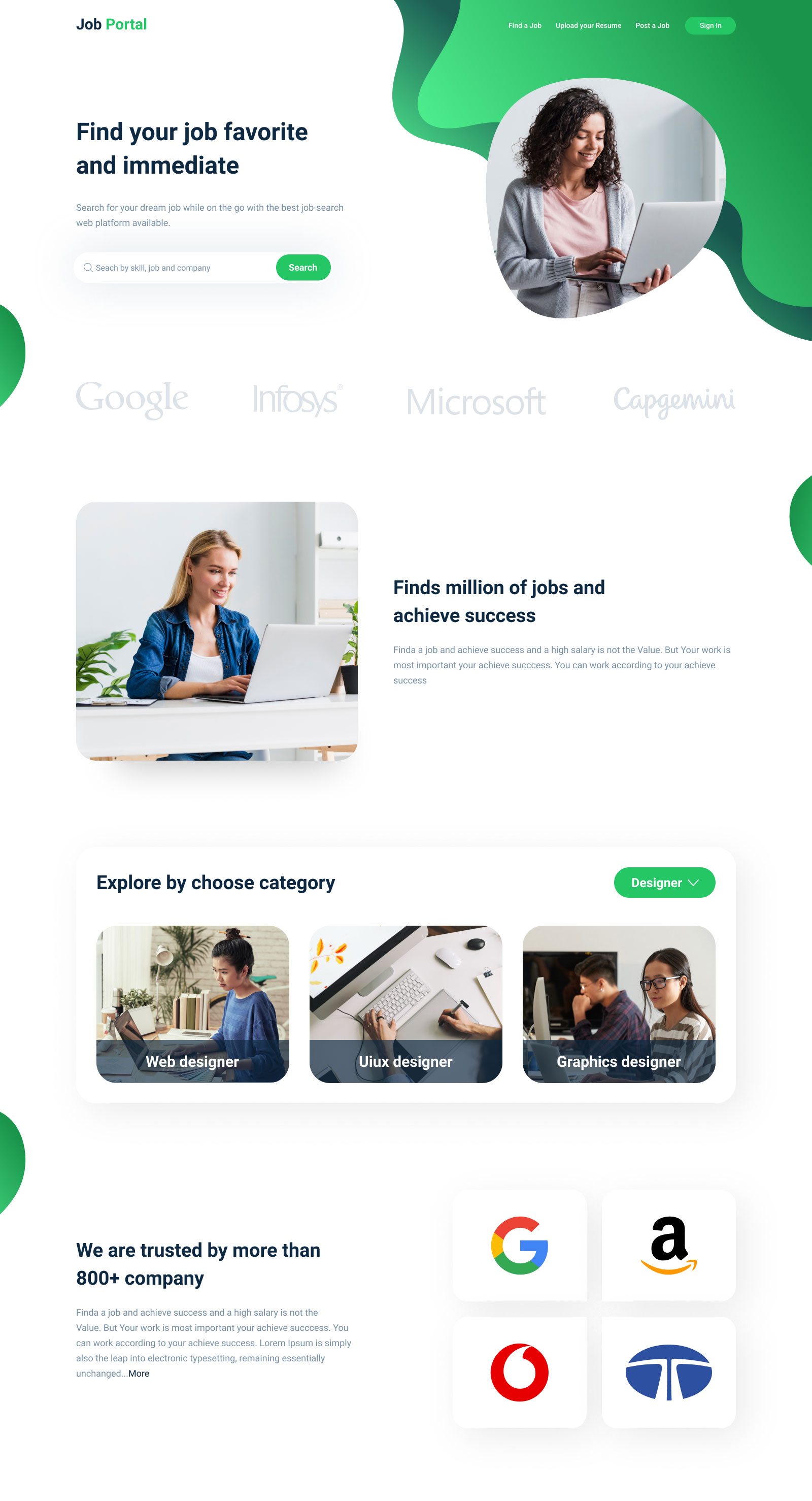 Responsive website layout designed by Zenesa Digital